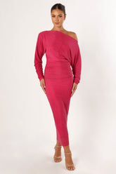 Loeve Long Sleeve Midi Dress - Pink